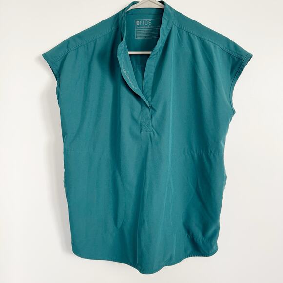 FIGS  Teal Rafaela Oversized Scrub Top Size XXS - Picture 2 of 7